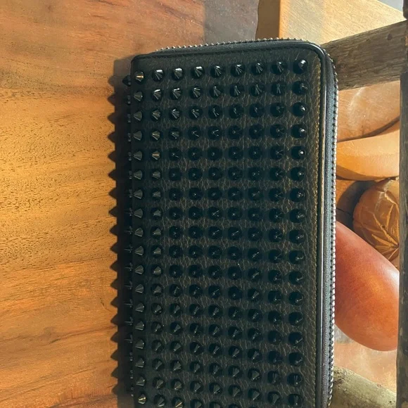 Christian Louboutin Black Studded Wallet - Picture 2 of 10